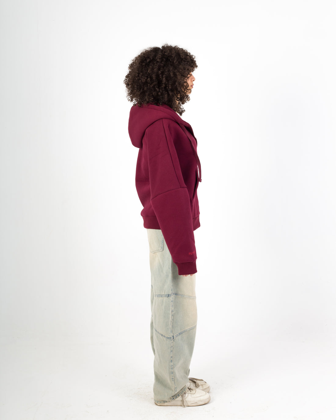 Burgundy Cloud Zip Up Hoodie