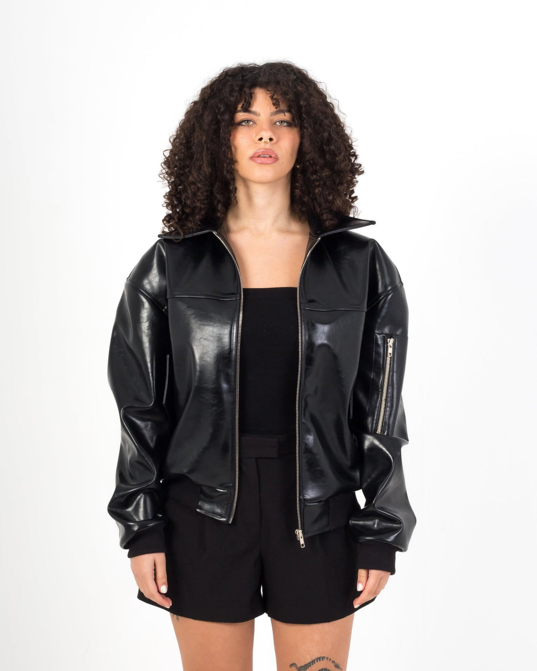 PRE-ORDER Sizzling Black Bomber Leather Jacket