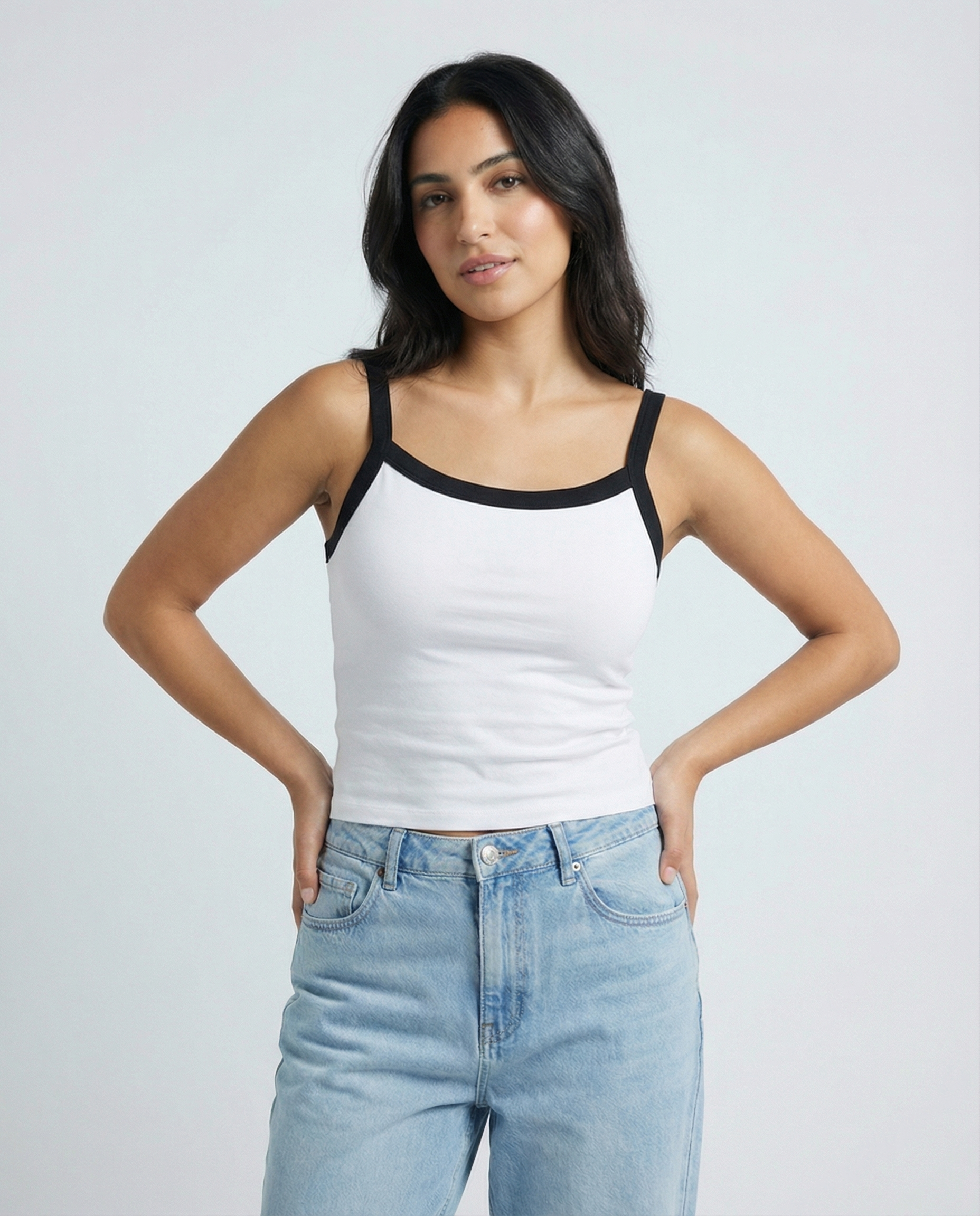 Contrast Top White