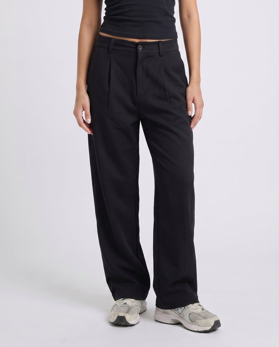 Black Tailored Wide-Leg Pants