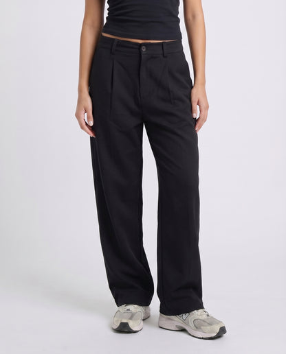 Black Tailored Wide-Leg Pants