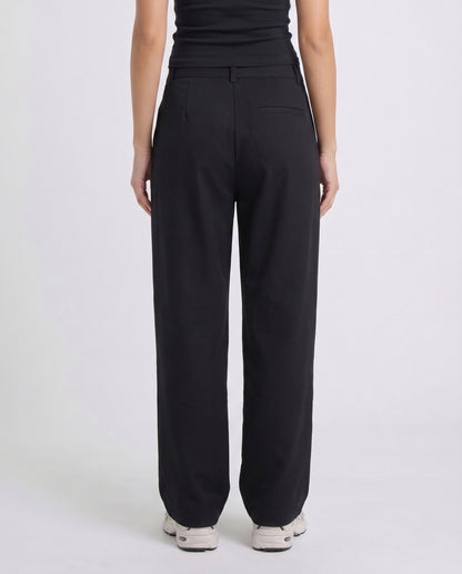 Black Tailored Wide-Leg Pants