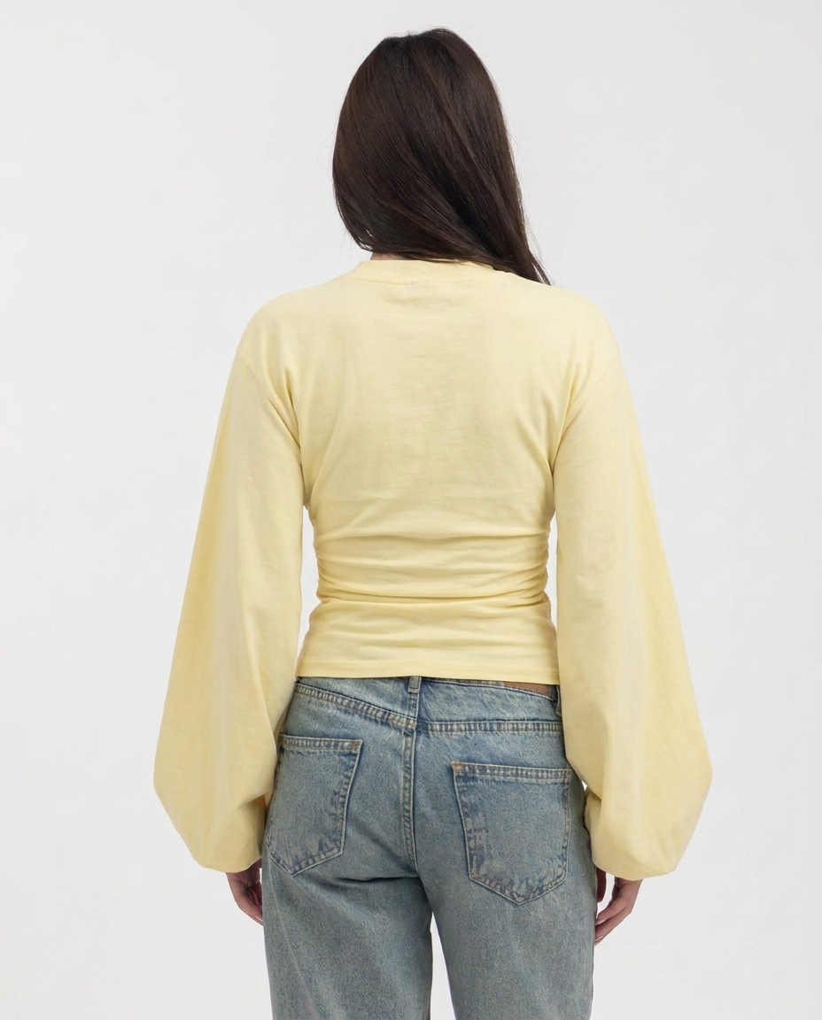 Peppers Sculpt Tee Long Sleeve Butter Yellow